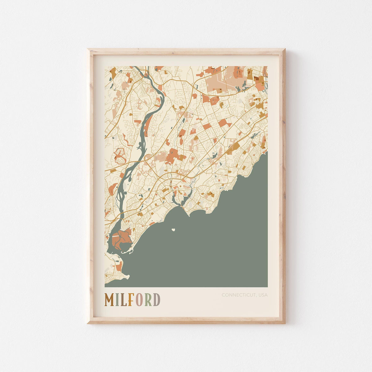 milford, connecticut map poster - image 1
