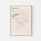 waukesha, wisconsin map poster - image 1
