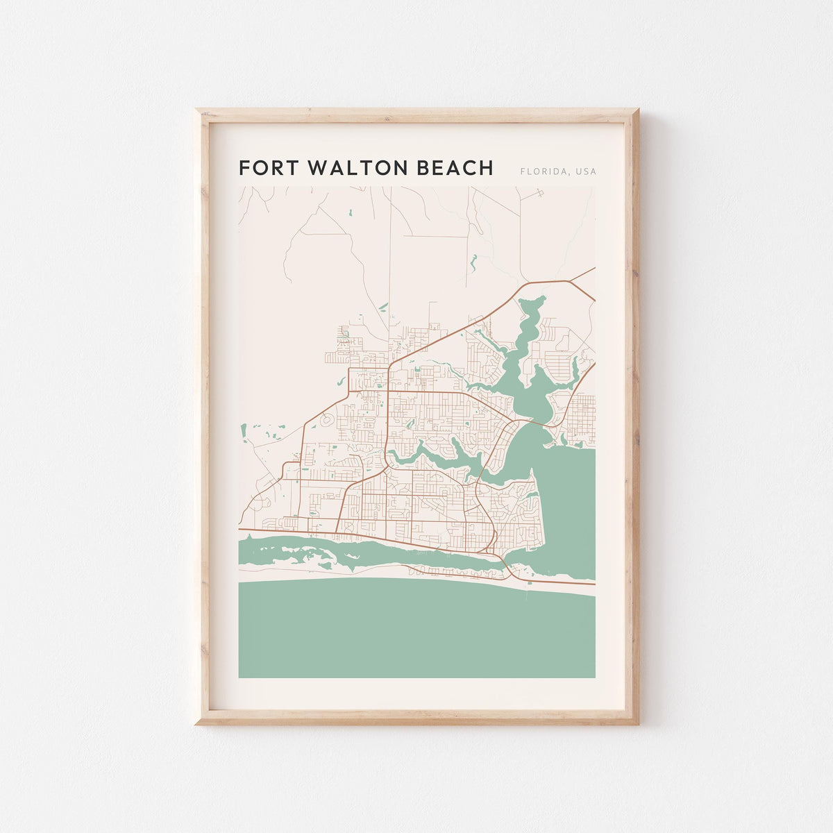 fort walton beach, florida map poster - image 1