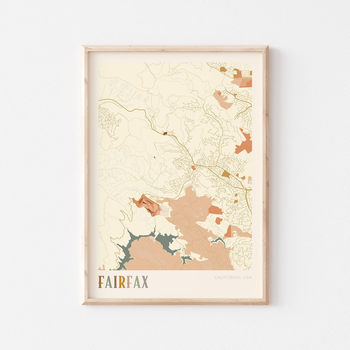 fairfax, california map poster - image 1