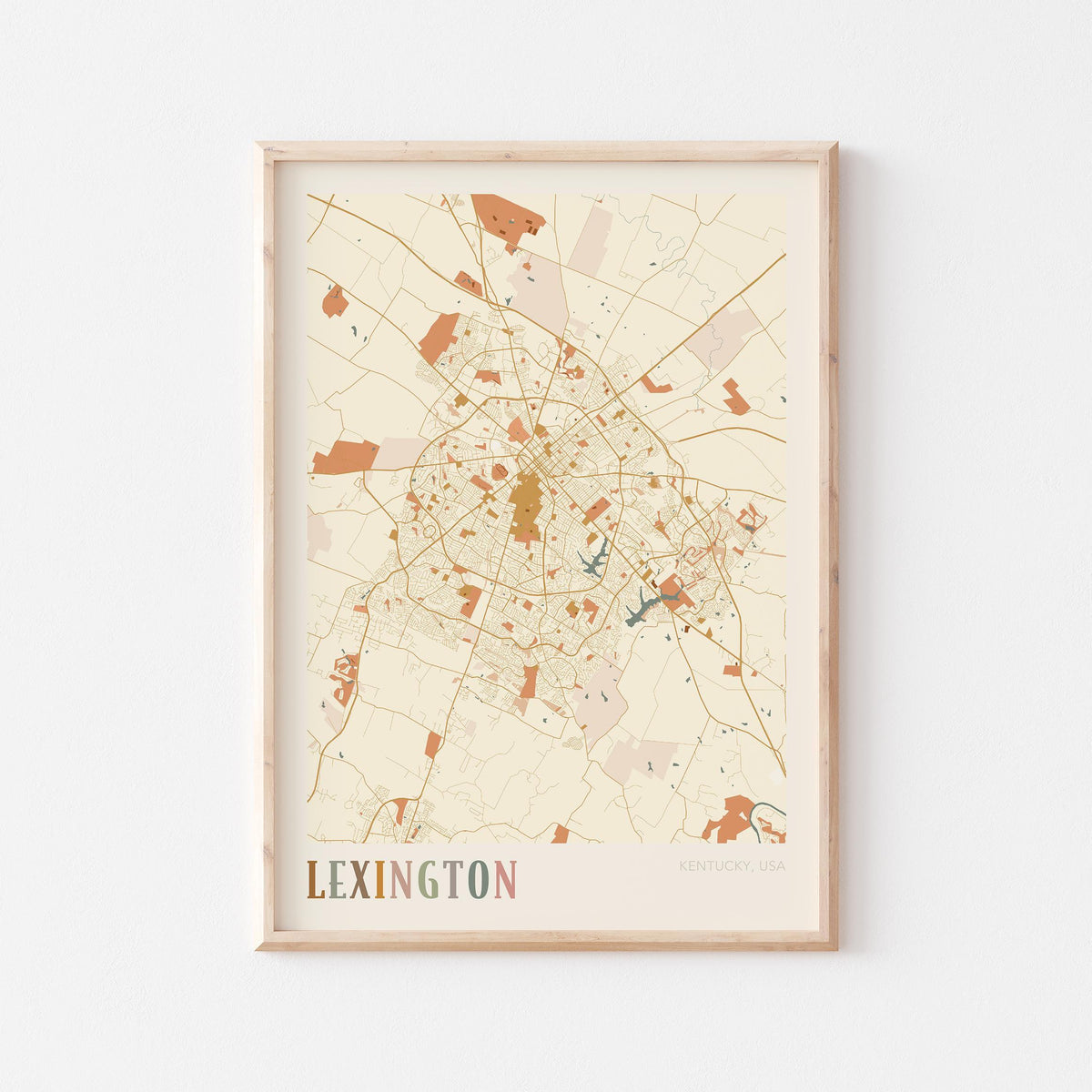 lexington, kentucky map poster - image 1