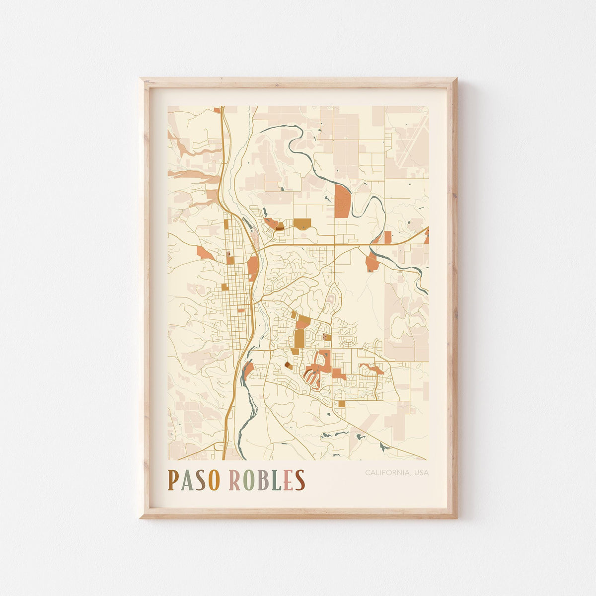 paso robles, california map poster - image 1