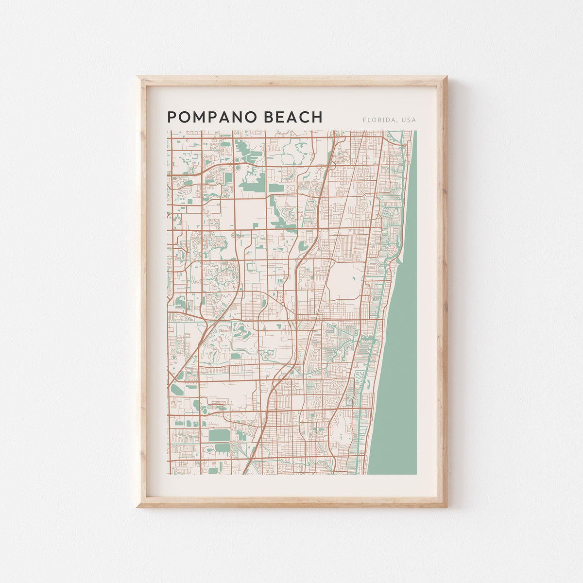 pompano beach, florida map poster - image 1