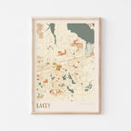 lacey, washington map poster - image 1
