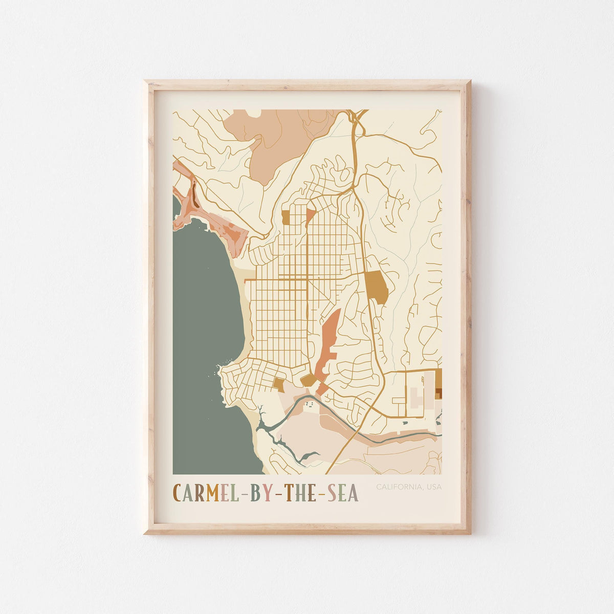 carmel-by-the-sea, california map poster - image 1