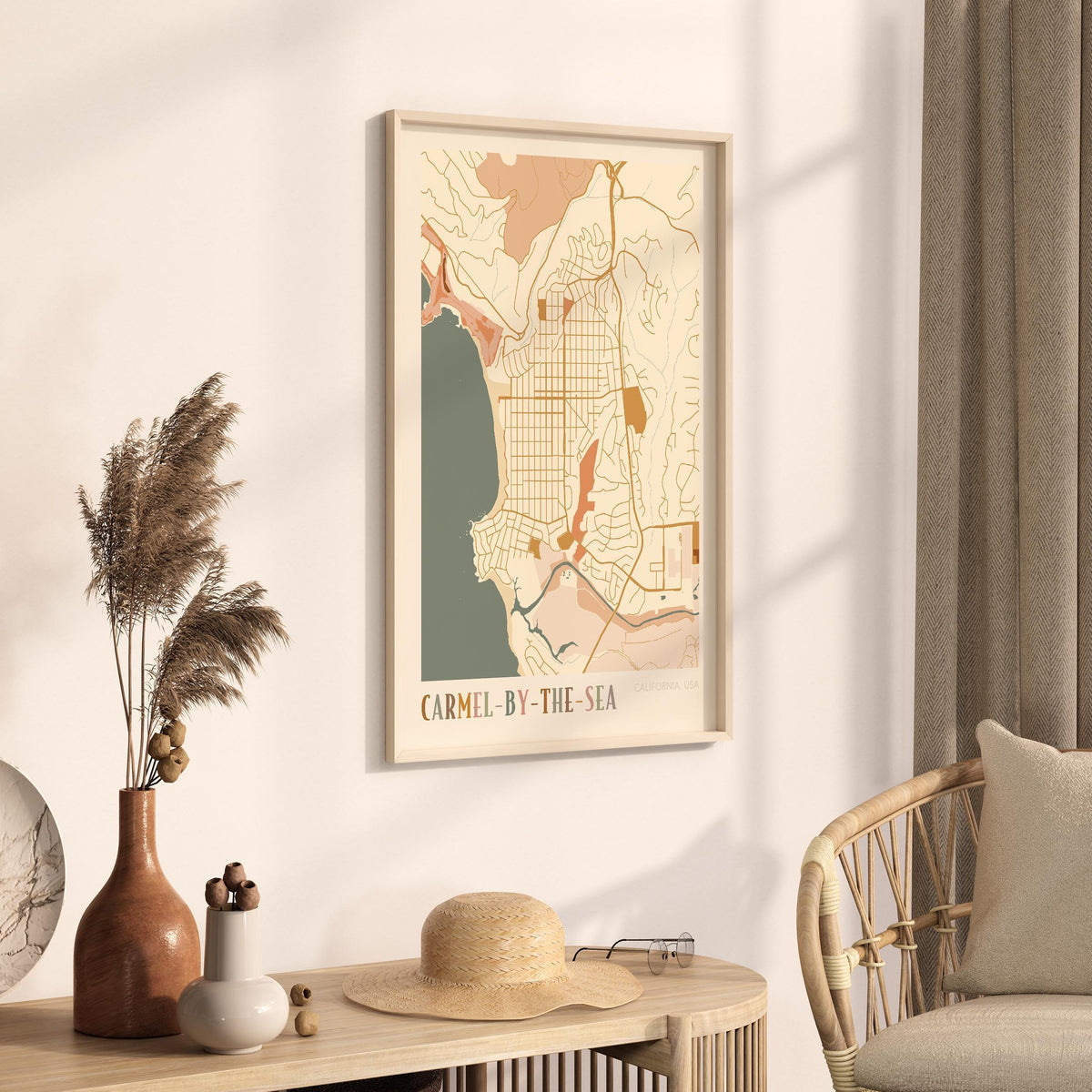 carmel-by-the-sea, california map poster - image 2