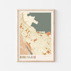burlingame, california map poster - image 1