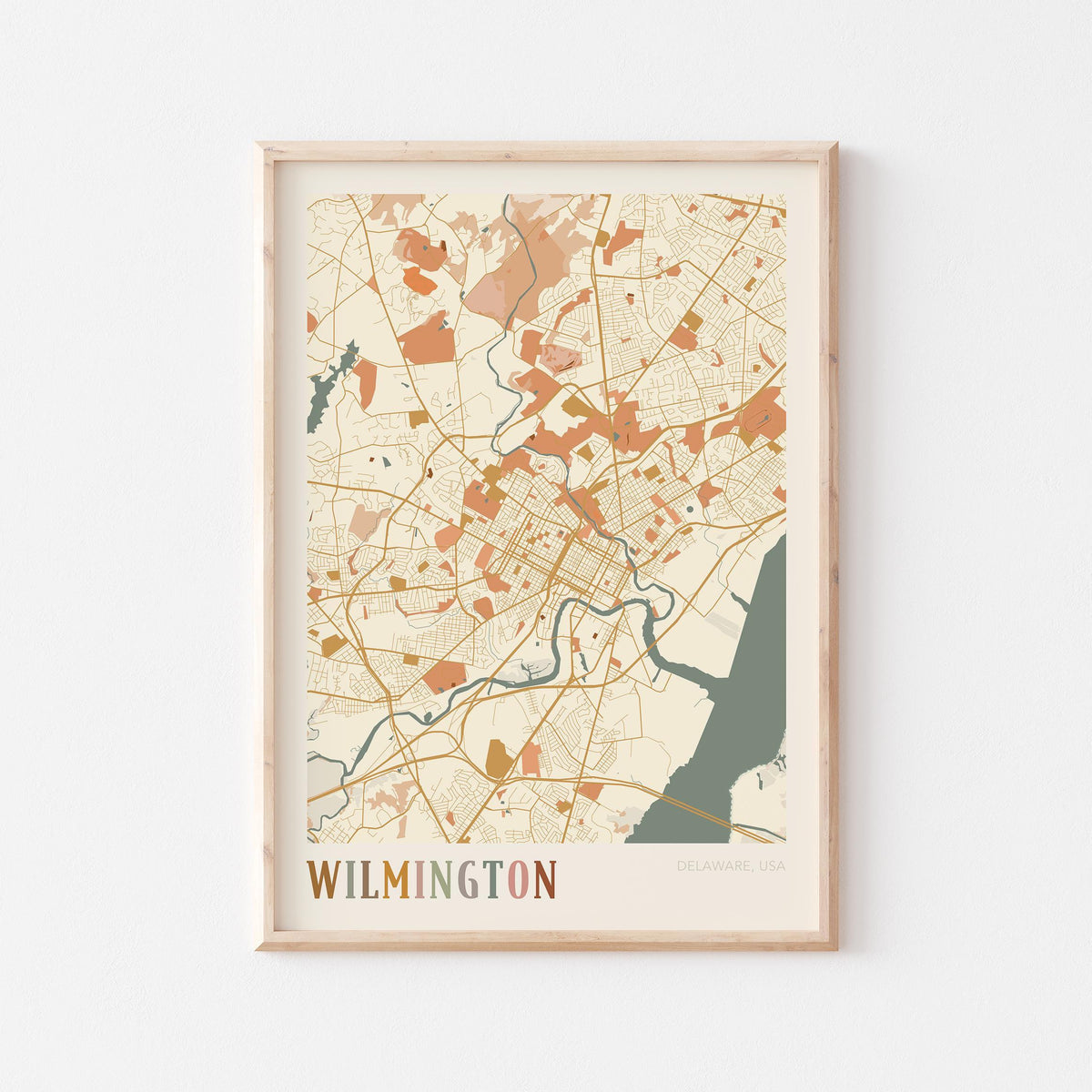wilmington, delaware map poster - image 1
