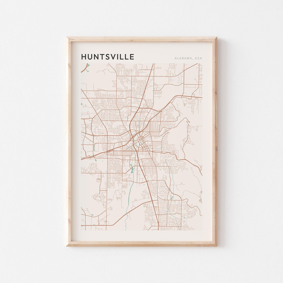 huntsville, alabama map poster - image 1