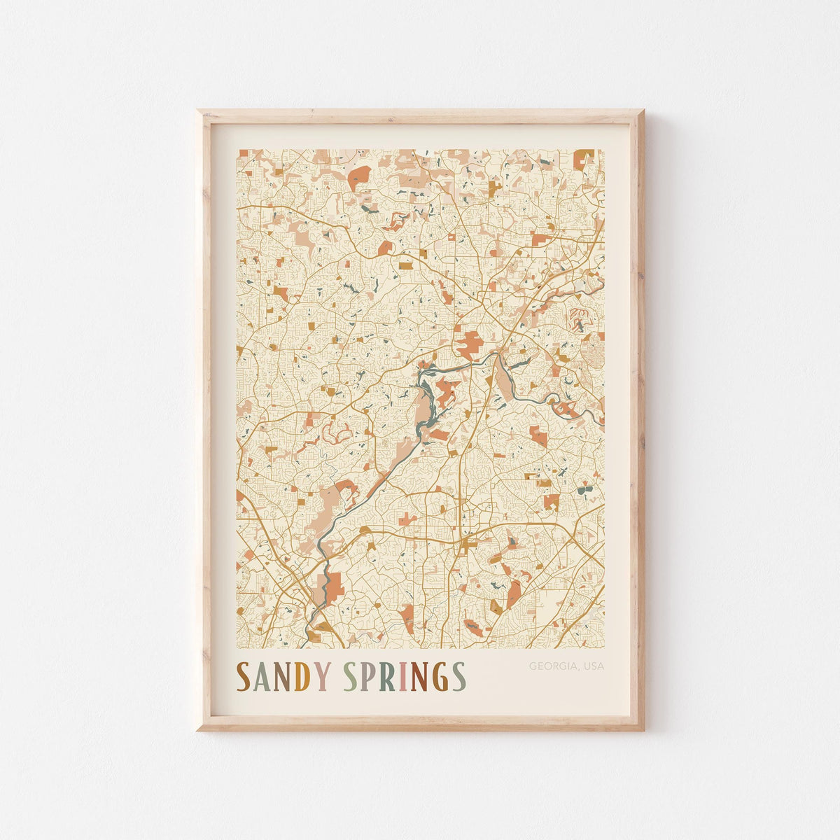 sandy springs, georgia map poster - image 1