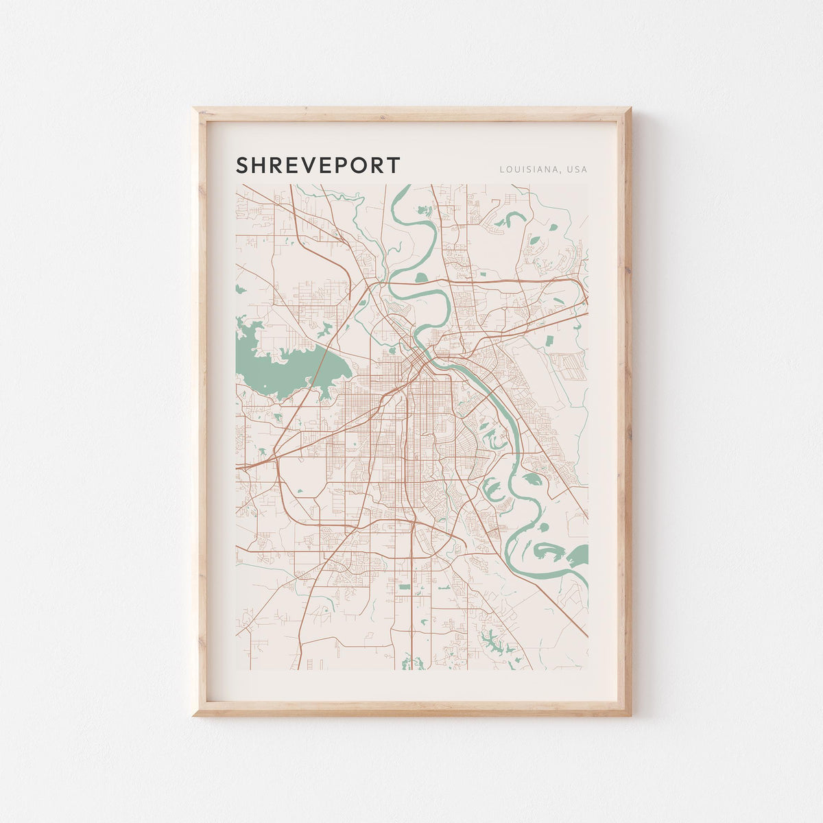 shreveport, louisiana map poster - image 1