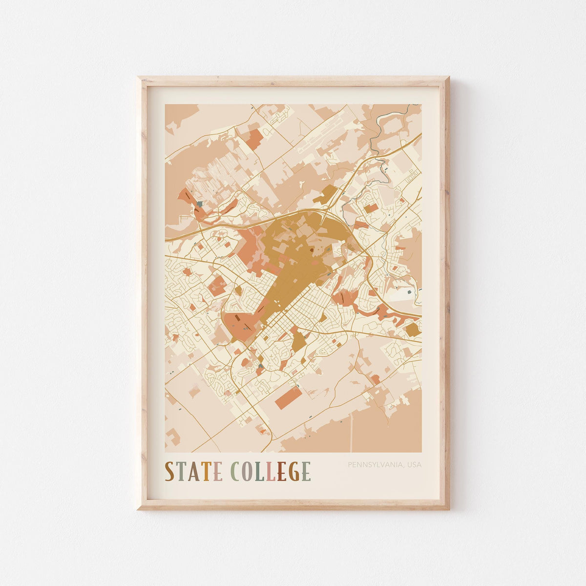 state college, pennsylvania map poster - image 1
