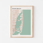 miami beach, florida map poster - image 1