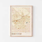 bakersfield, california map poster - image 1