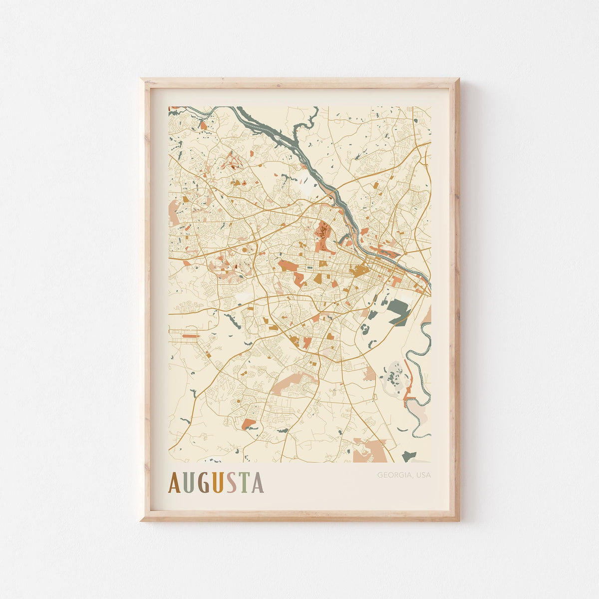 augusta, georgia map poster - image 1