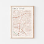 east los angeles, california map poster - image 1
