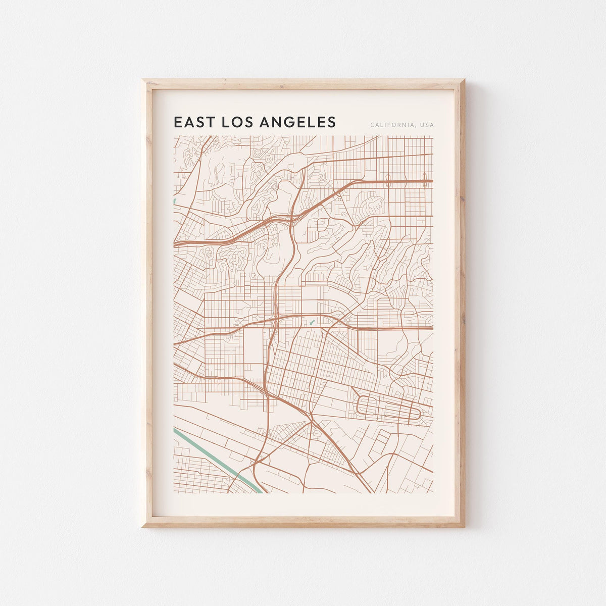 east los angeles, california map poster - image 1