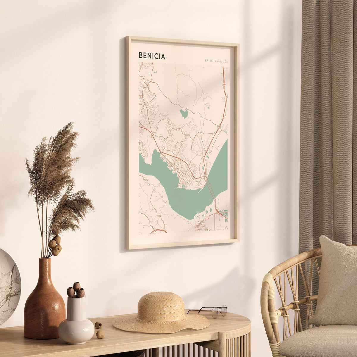 benicia, california map poster - image 2