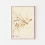 missoula, montana map poster - image 1