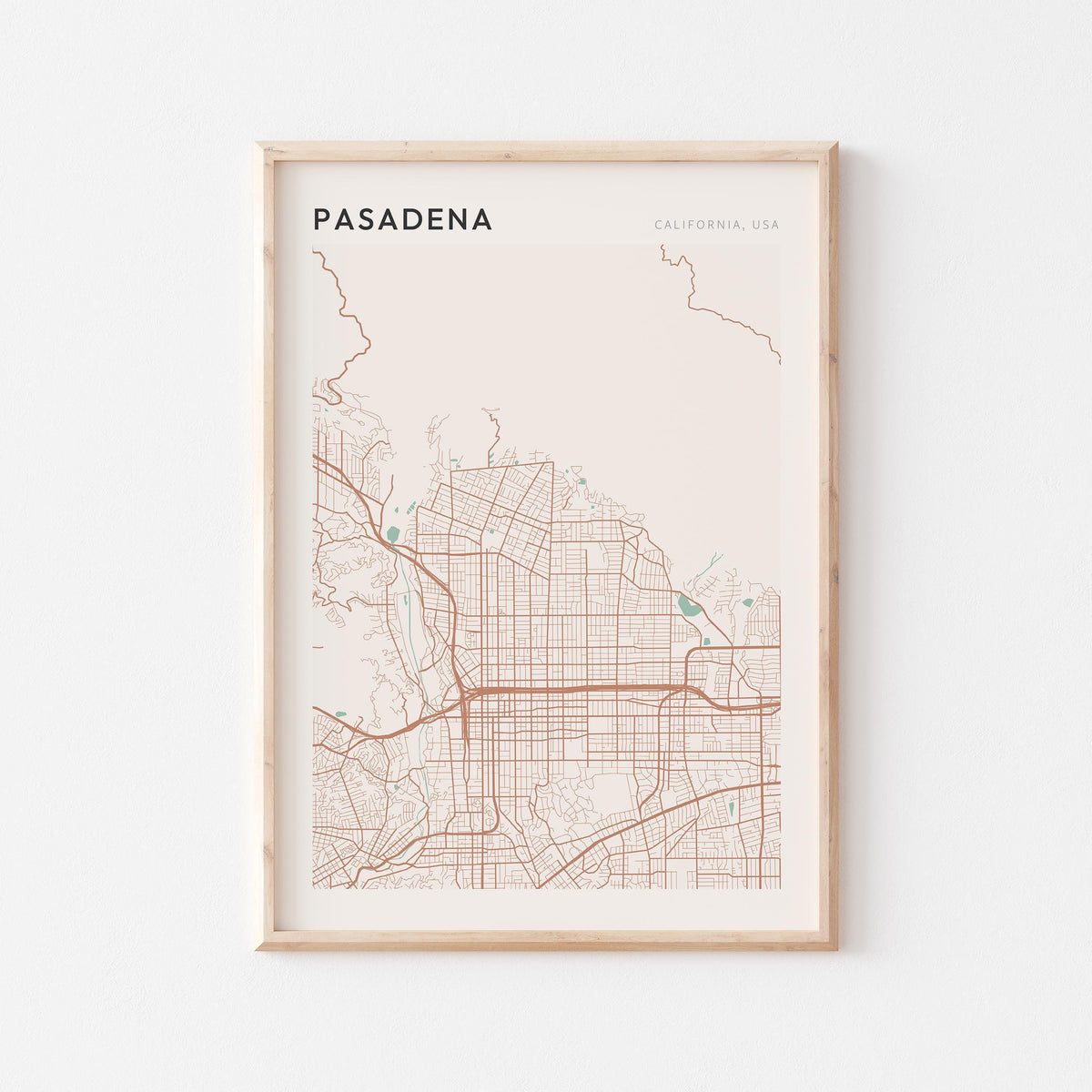 pasadena, california map poster - image 1