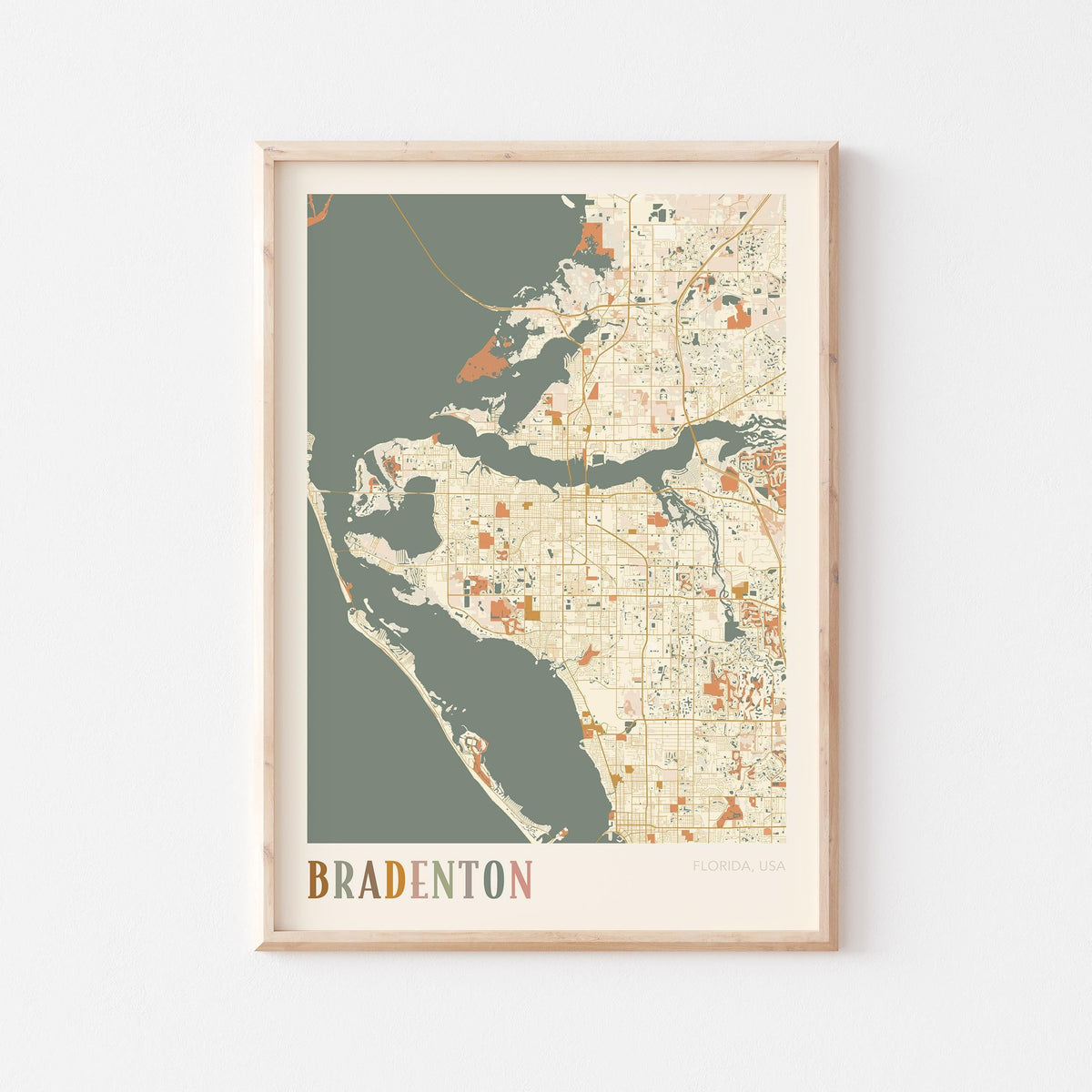 bradenton, florida map poster - image 1