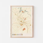 johnson city, tennessee map poster - image 1