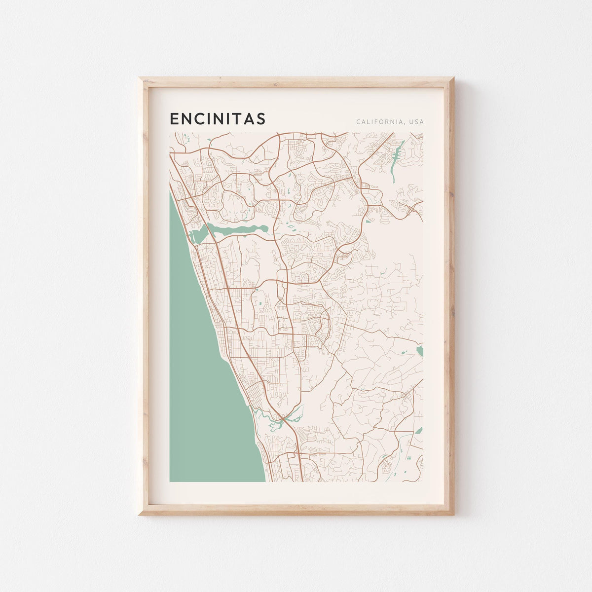 encinitas, california map poster - image 1