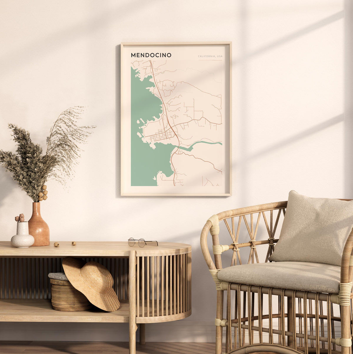 mendocino, california map poster - image 3