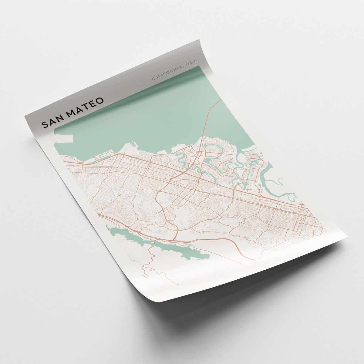 san mateo, california map poster - image 4