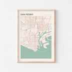 san pedro, california map poster - image 1