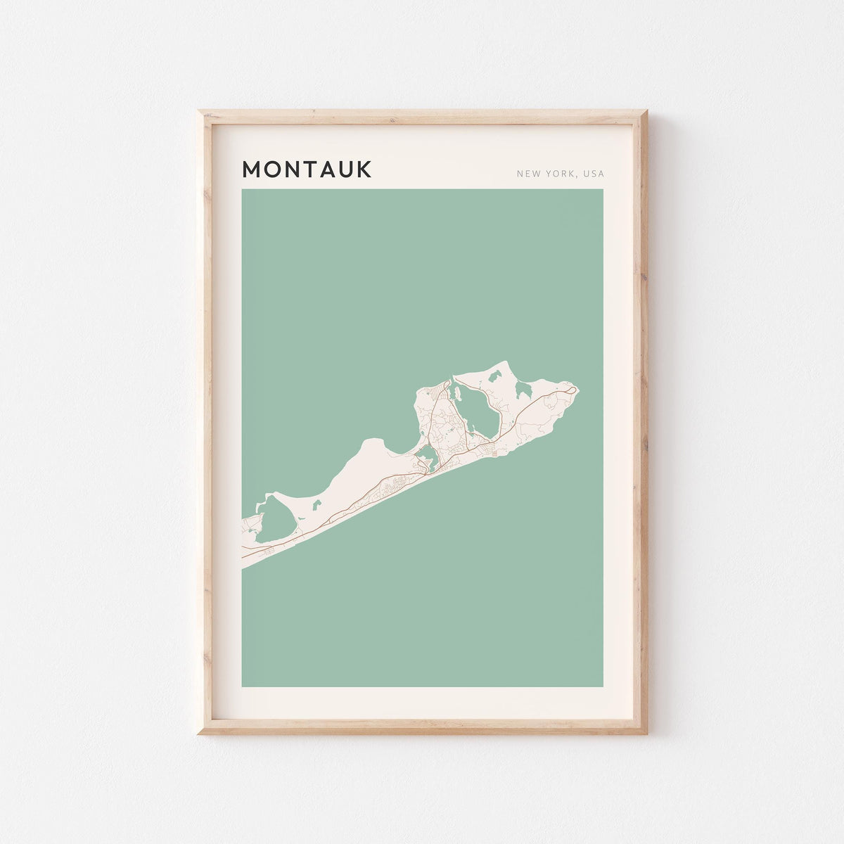 montauk, new york map poster - image 1