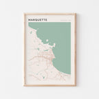 marquette, michigan map poster - image 1