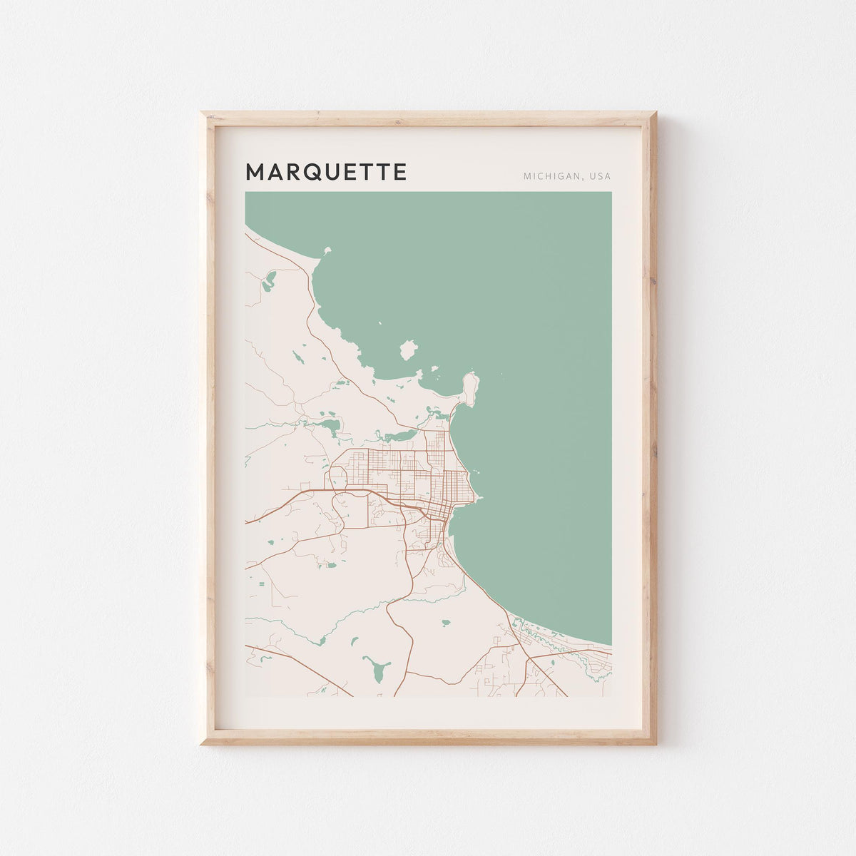 marquette, michigan map poster - image 1