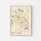fort collins, colorado map poster - image 1