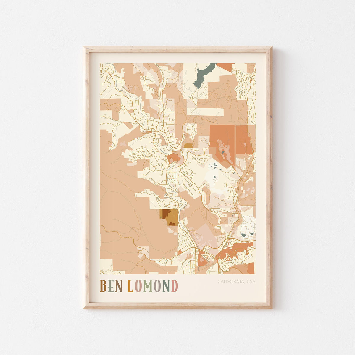 ben lomond, california map poster - image 1