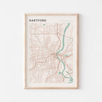 hartford, connecticut map poster - image 1