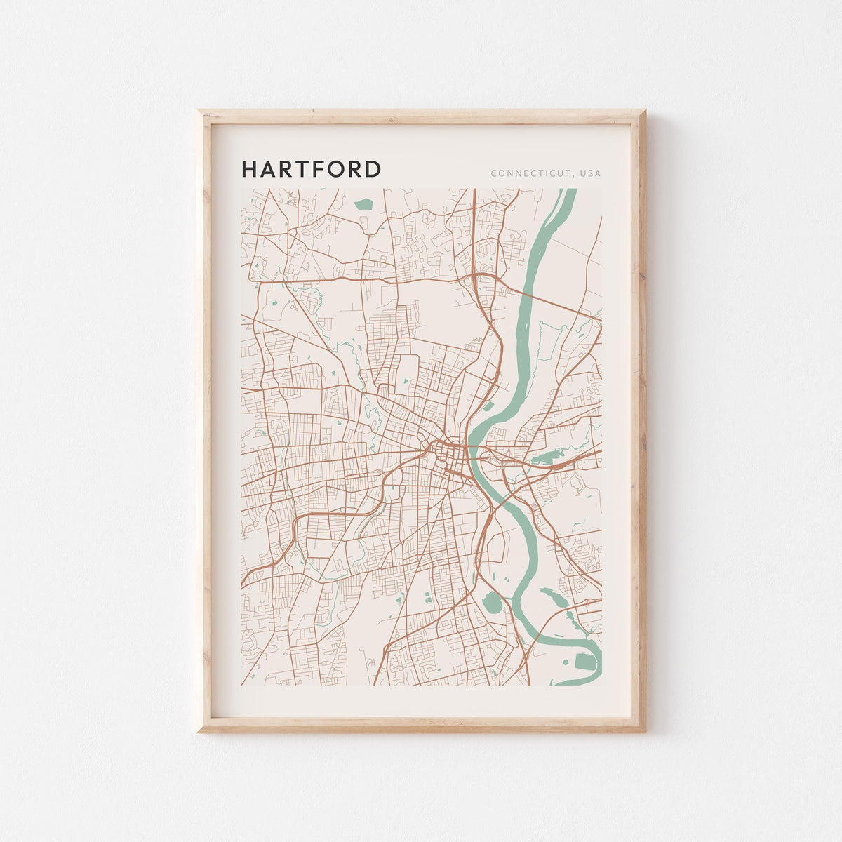 hartford, connecticut map poster - image 1