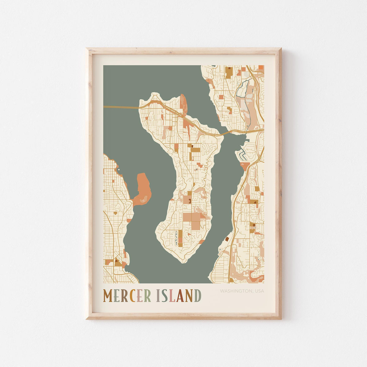 mercer island, washington map poster - image 1