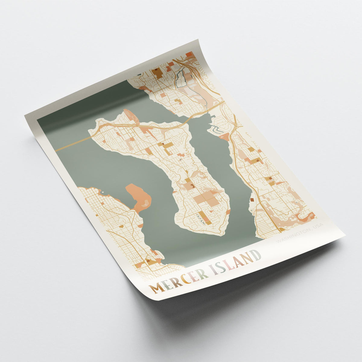 mercer island, washington map poster - image 4