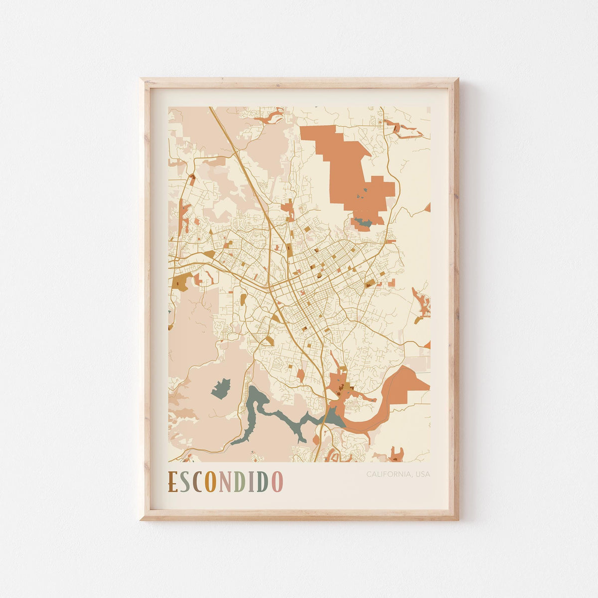 escondido, california map poster - image 1