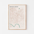 broken arrow, oklahoma map poster - image 1