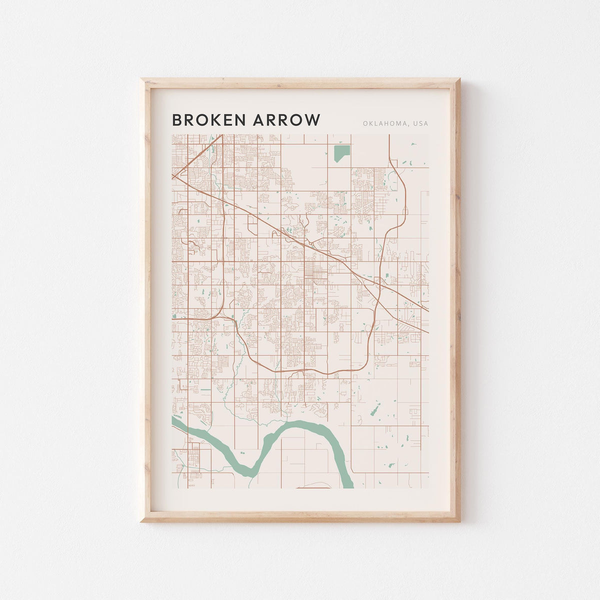 broken arrow, oklahoma map poster - image 1