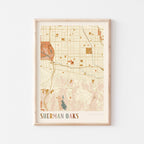 sherman oaks, california map poster - image 1