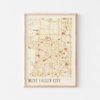 west valley city, utah map poster - image 1
