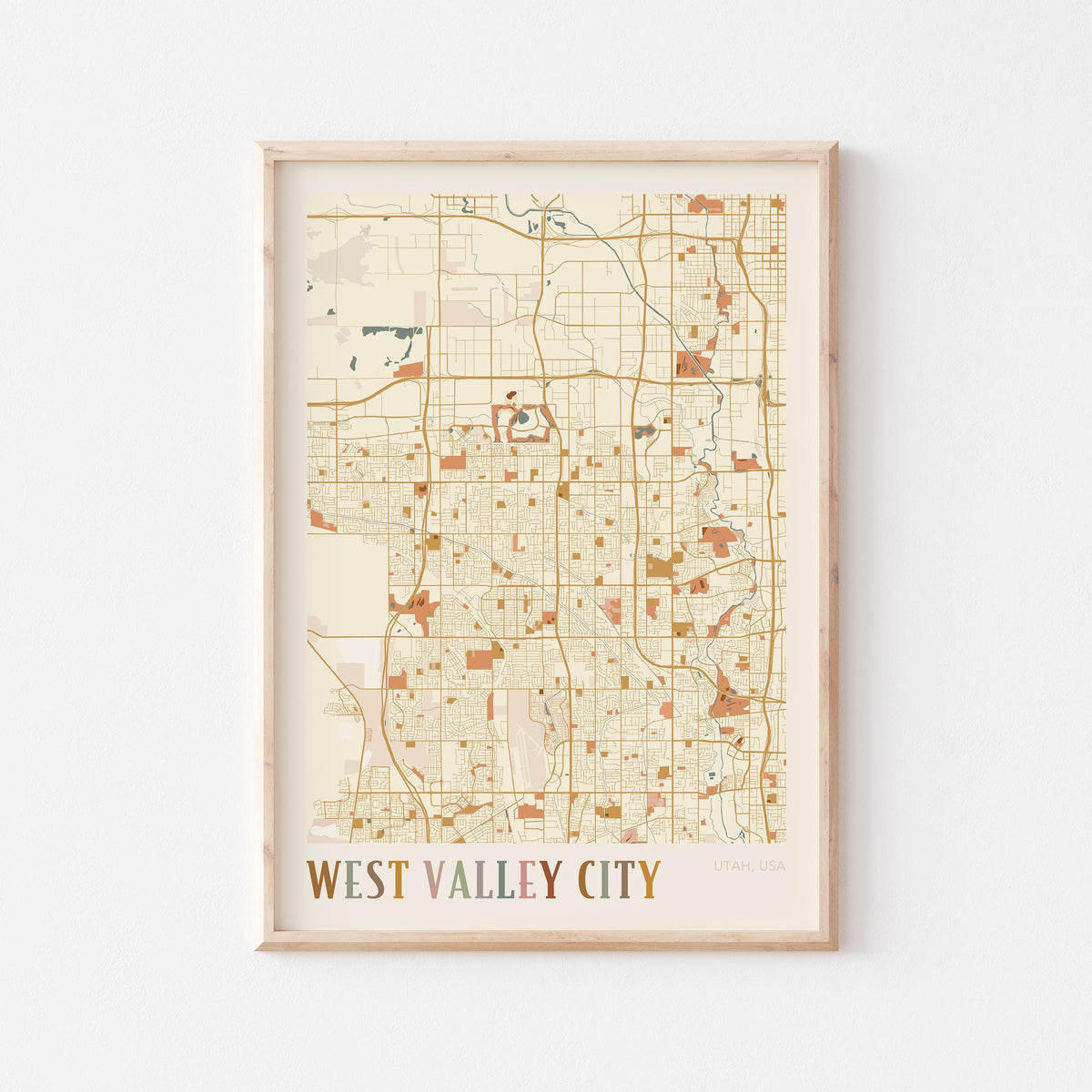 west valley city, utah map poster - image 1