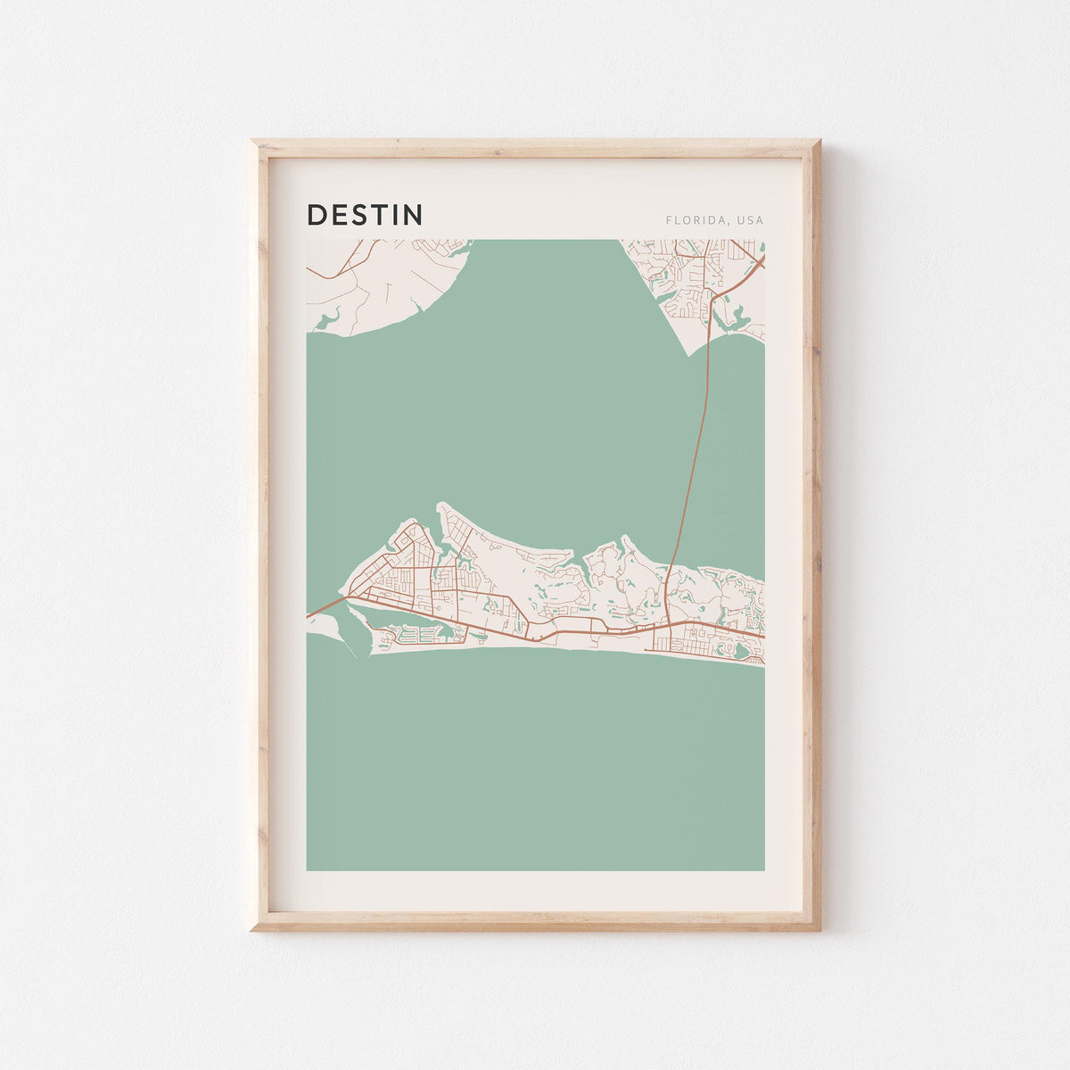 destin, florida map poster - image 1
