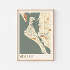 siesta key, florida map poster - image 1