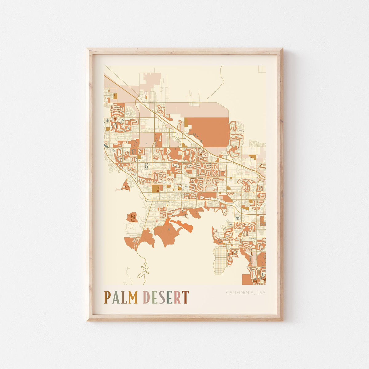 palm desert, california map poster - image 1