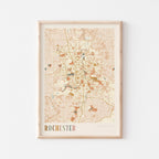 rochester, minnesota map poster - image 1