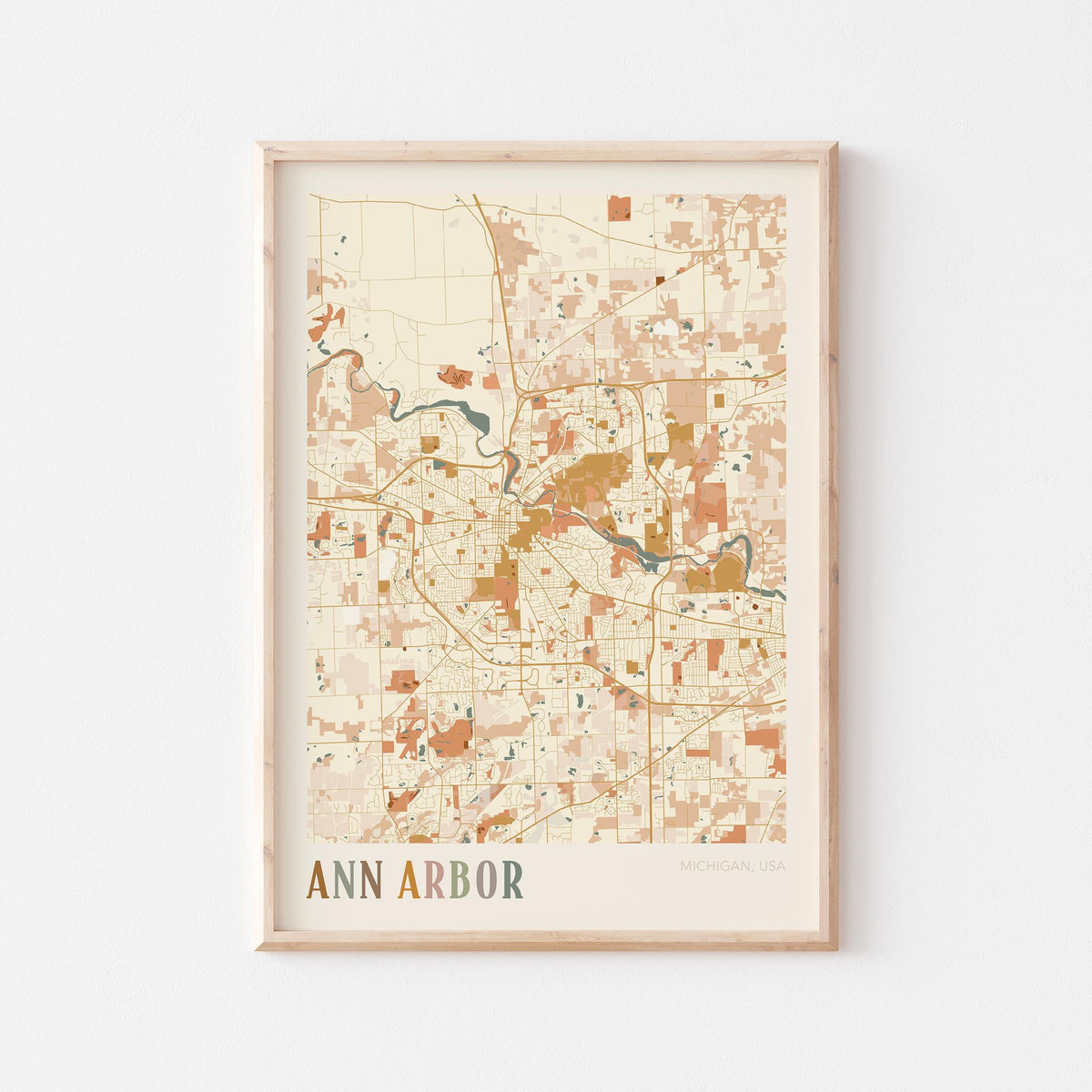 ann arbor, michigan map poster - image 1